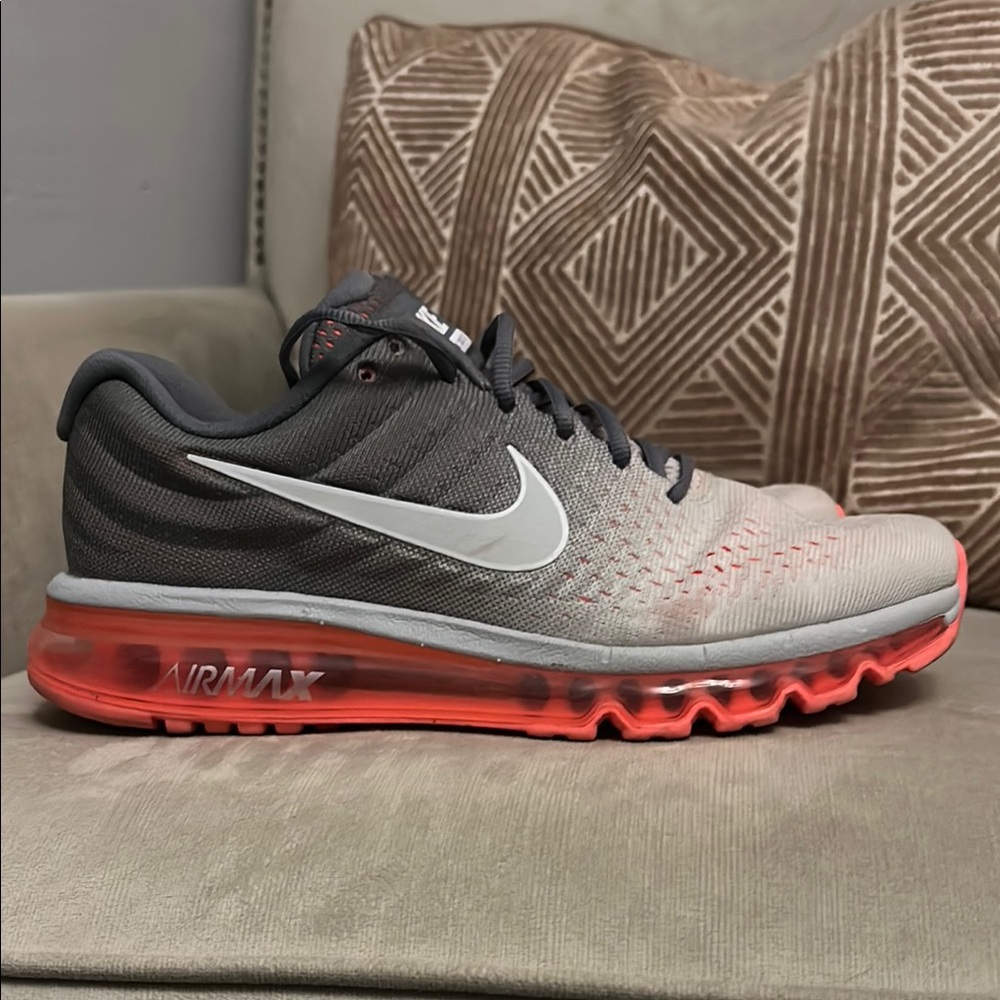 Nike Gray and Pink Athletic Shoes with Air Max Cushioning
